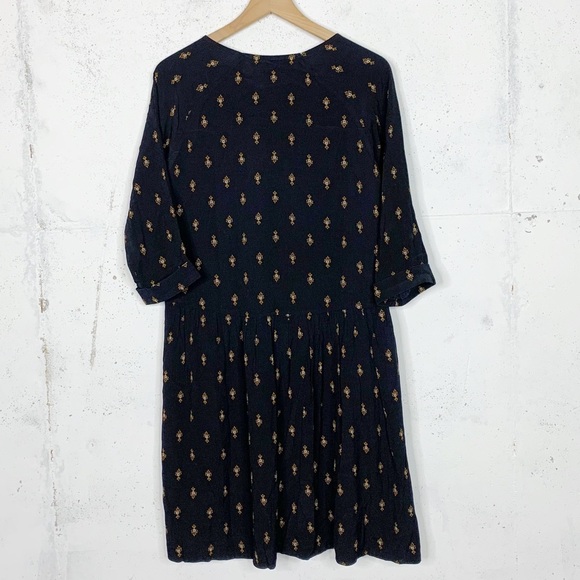 Garnet Hill Drop Waist V Neck Spring Dress Size 10 - Picture 6 of 8